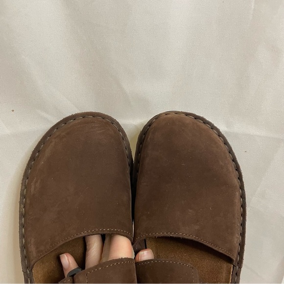 NAOT Women’s Brown Leather Slip On Mary Jane Platform Clog Size 37 - Picture 10 of 12